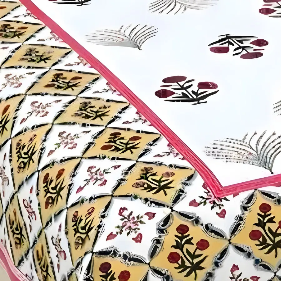 Close-up of the Desire Look Border Buti print