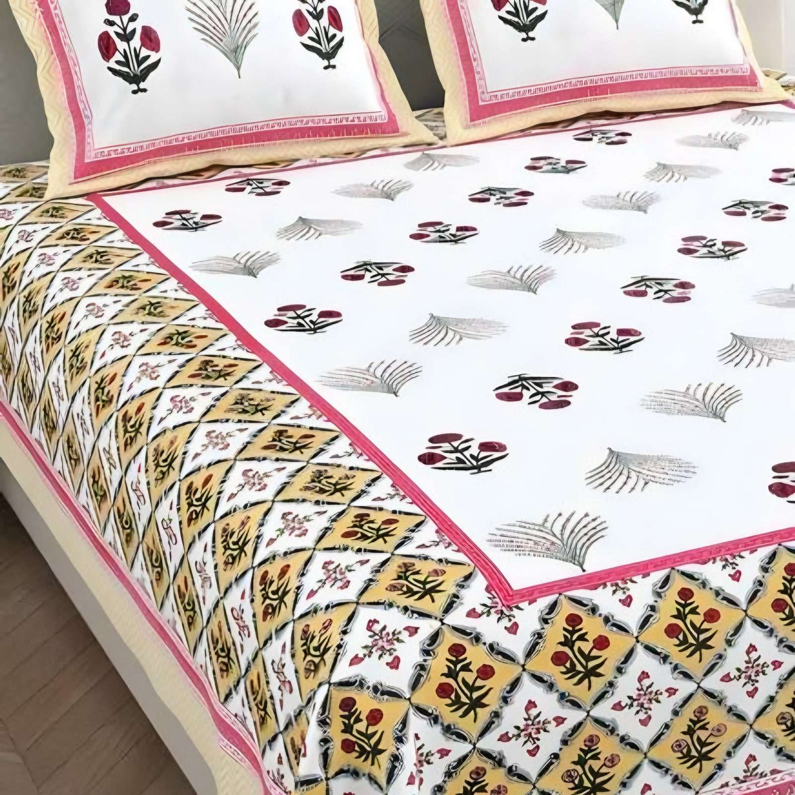 Desire Look Border Buti Bedsheet Set (DL-04)