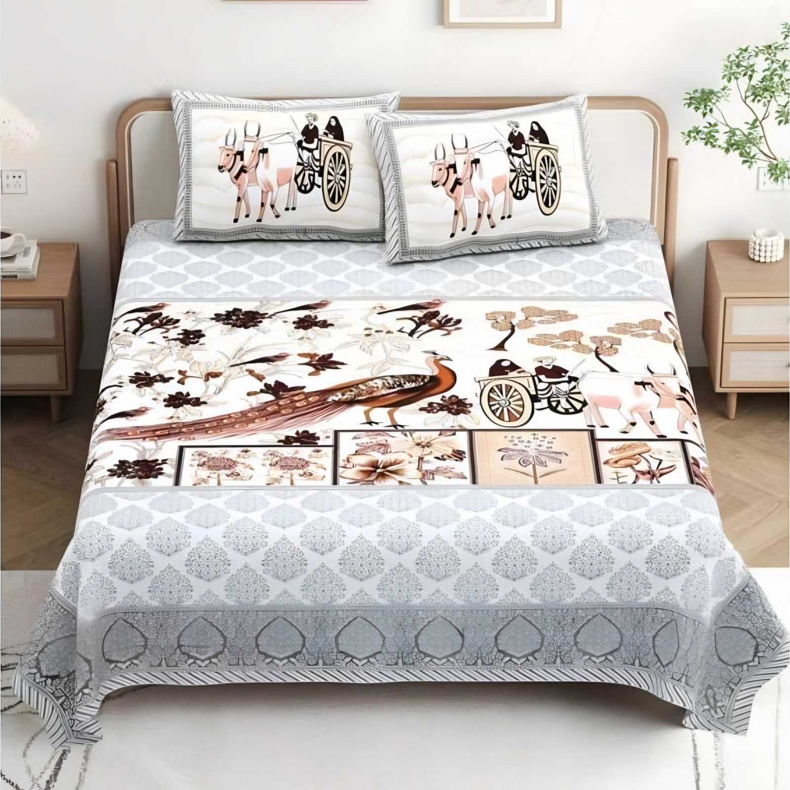 Desire Look Rajasthani Panel Bedsheet Set (DL-09), colourway 1