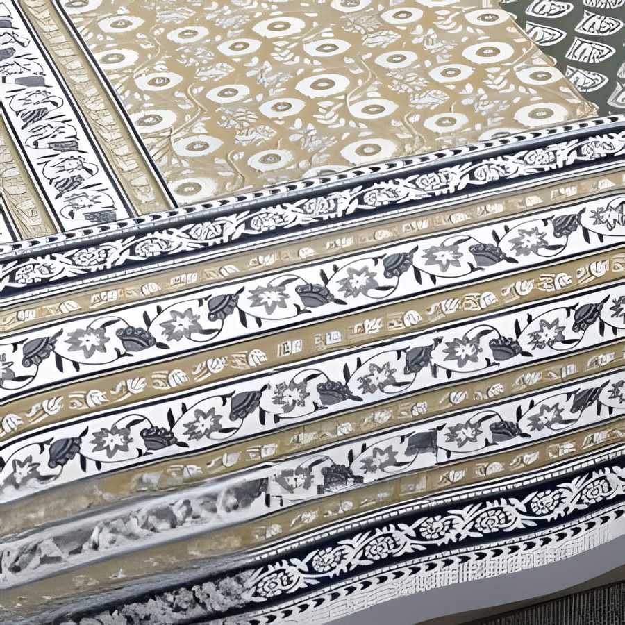 Close-up of the patch panel print in Grey & blue (EC-09)