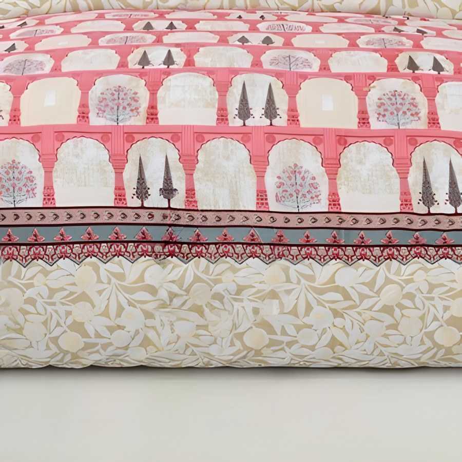 Close-up of the arch garden print in Coral (GL-02)