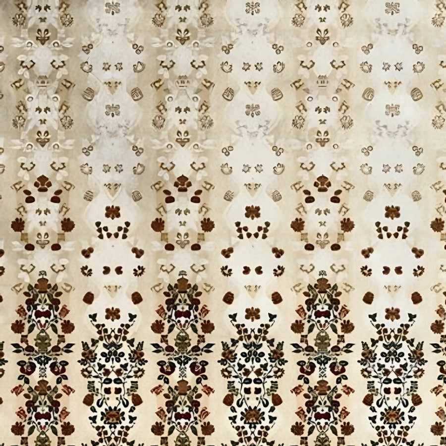 Close-up of the buta panel print in Cream & gold (IB-05)