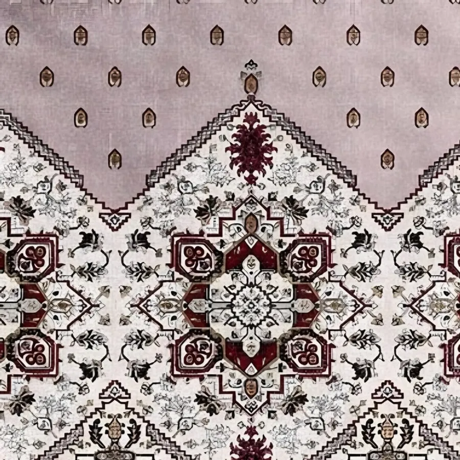 Close-up of the medallion border print in Blush (IB-09)