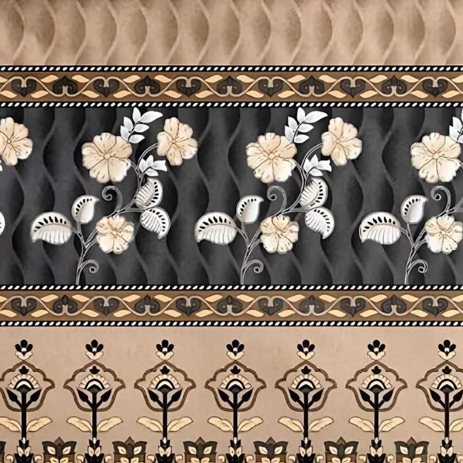 Close-up of the floral band print in Caramel (IB-21)