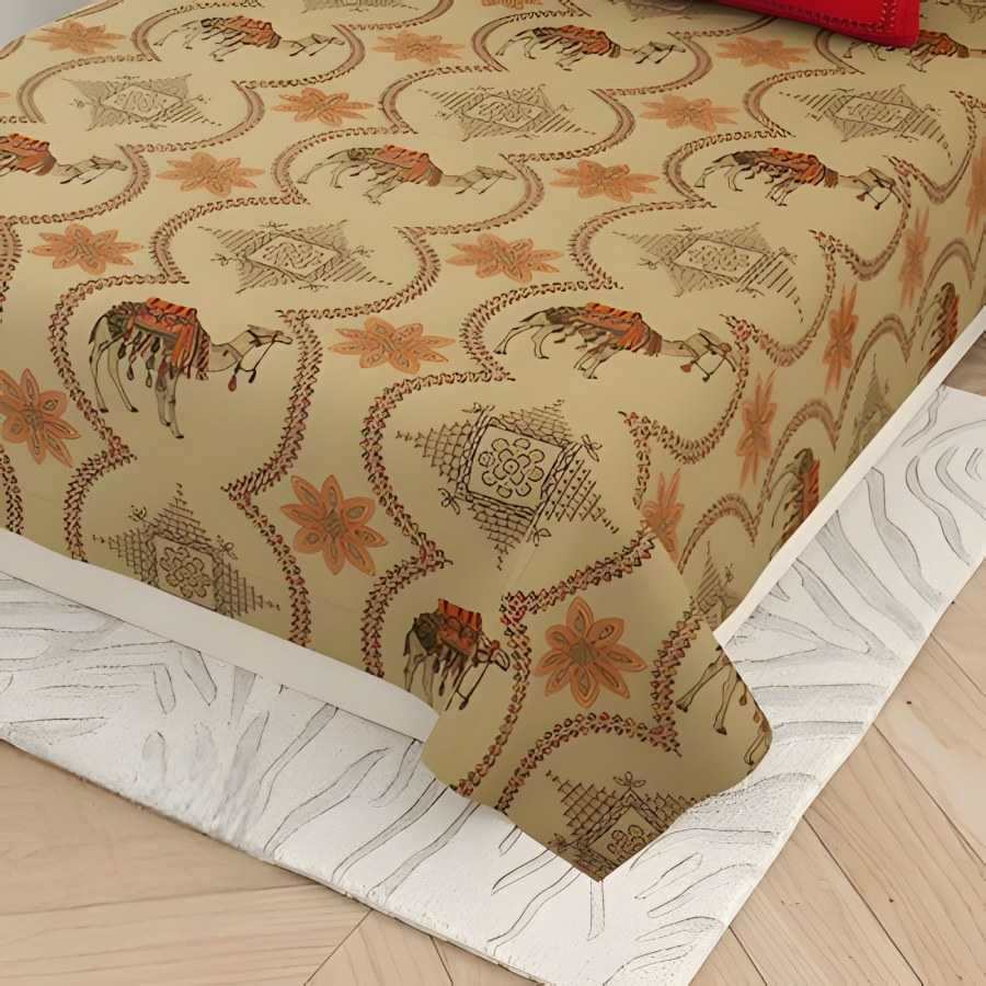 Close-up of the antique jaal print in Antique gold (KS-12)