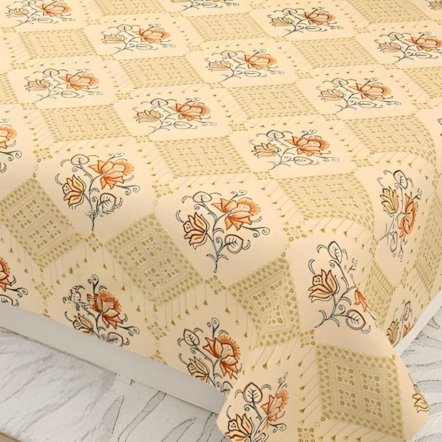 Close-up of the diamond lattice print in Butter & teal (KS-14)