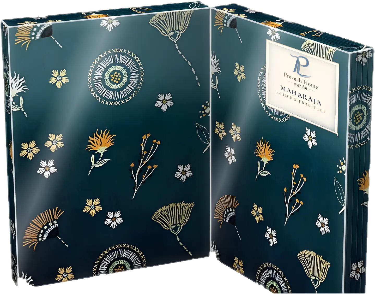 A Maharaja cotton set gift-packed in a book-fold box