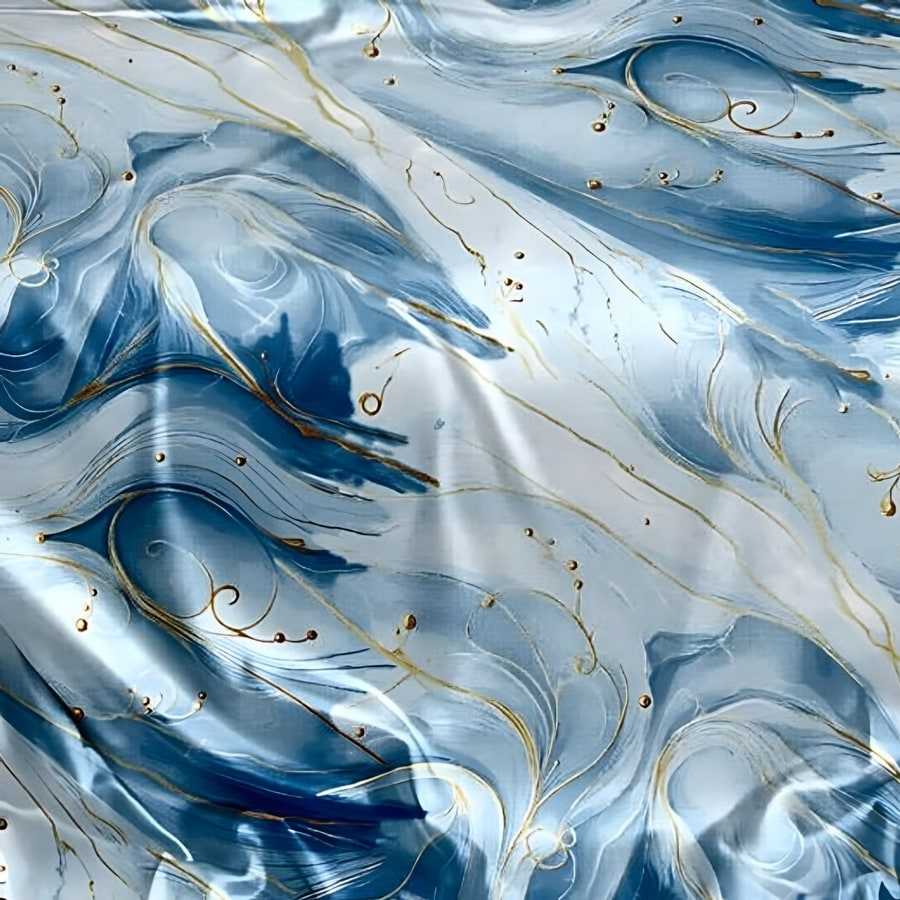 Close-up of the veining print in Blue (MB-02)