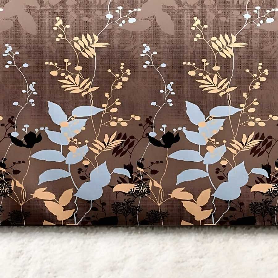 Close-up of the leaf spray print in On cocoa (MH-07)