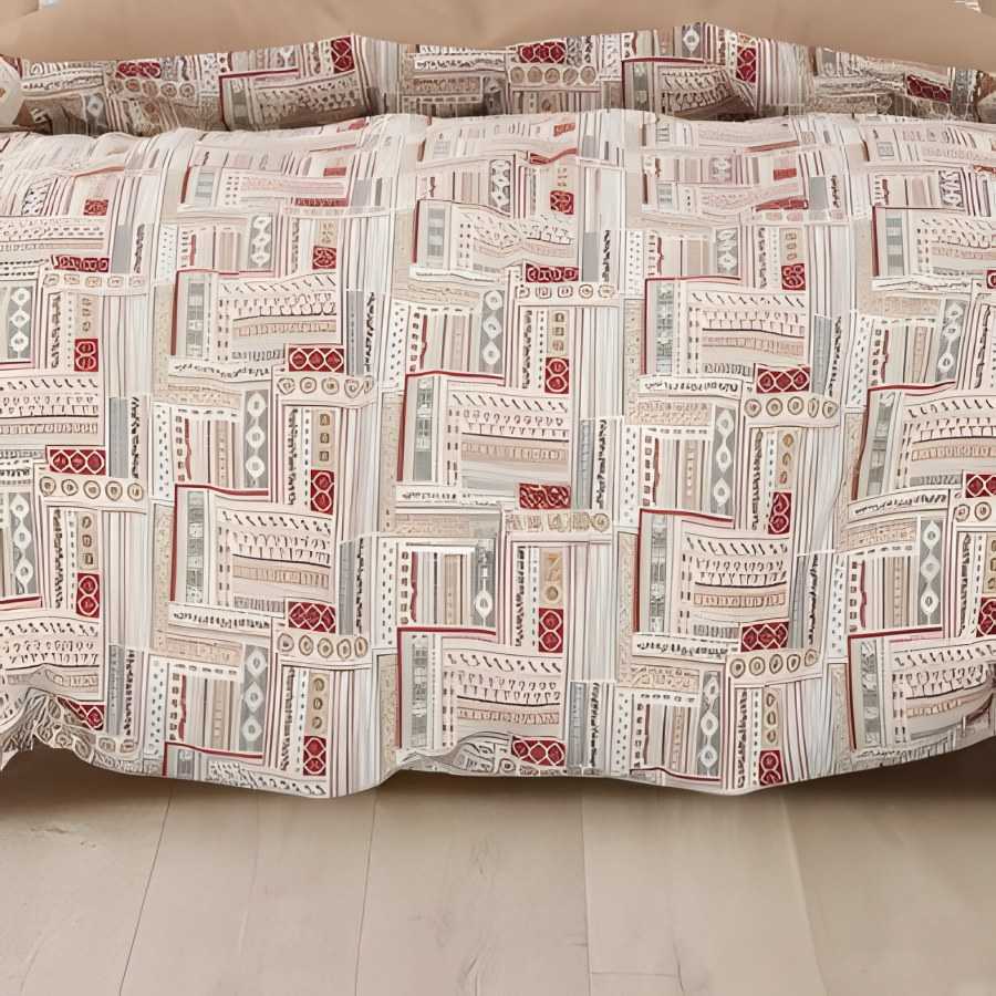 Close-up of the brick buti print in Blush (RZ-16)