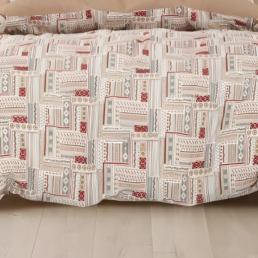 Close-up of the brick buti print in Blush (RZ-16)