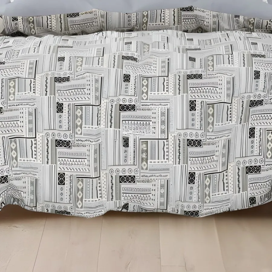 Close-up of the brick buti print in Grey (RZ-17)