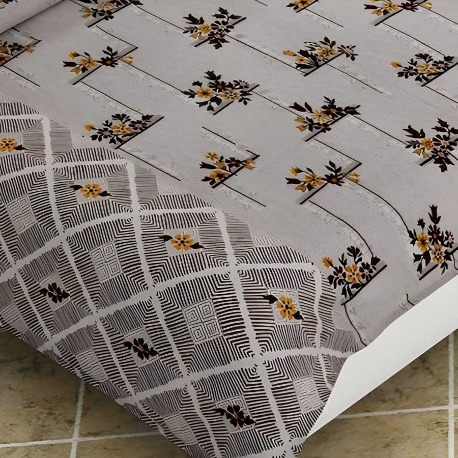 Close-up of the flower sprig print in Grey (RZ-20)