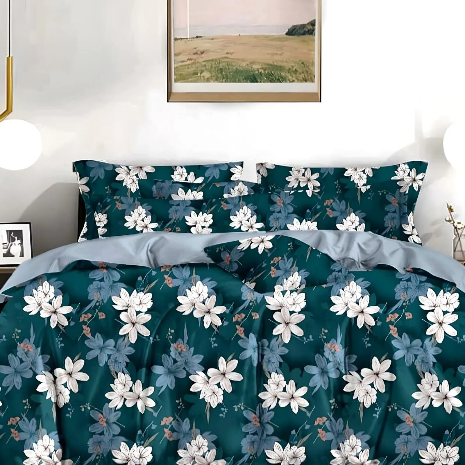 A bed made with a Samriddhi glace cotton set from the Pravaah Home collection