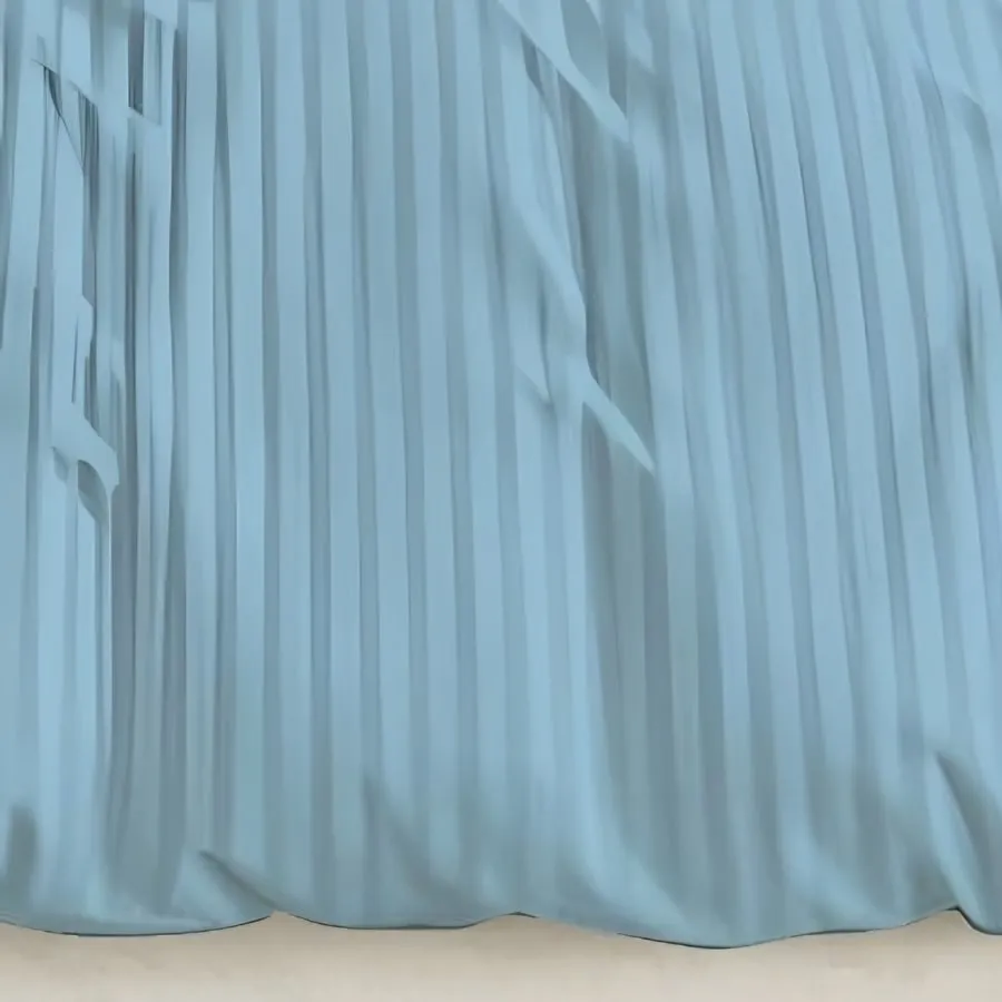 Close-up of the woven satin stripe in Sky Blue (ST-05)
