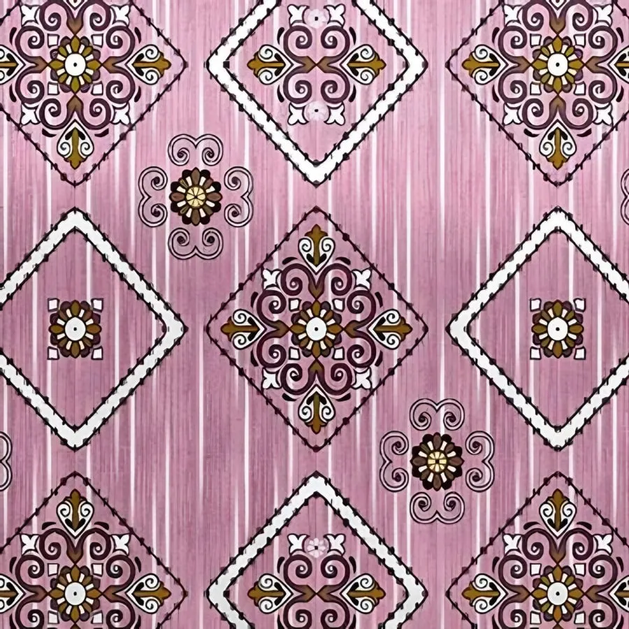 Close-up of the diamond medallion print in Pink (VC-08)