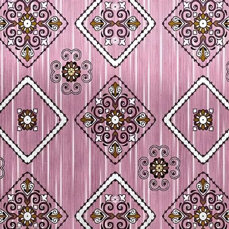 Close-up of the diamond medallion print in Pink (VC-08)