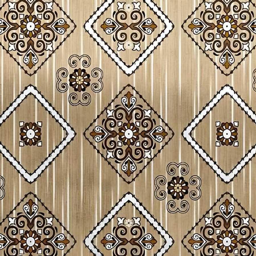 Close-up of the diamond medallion print in Beige (VC-13)