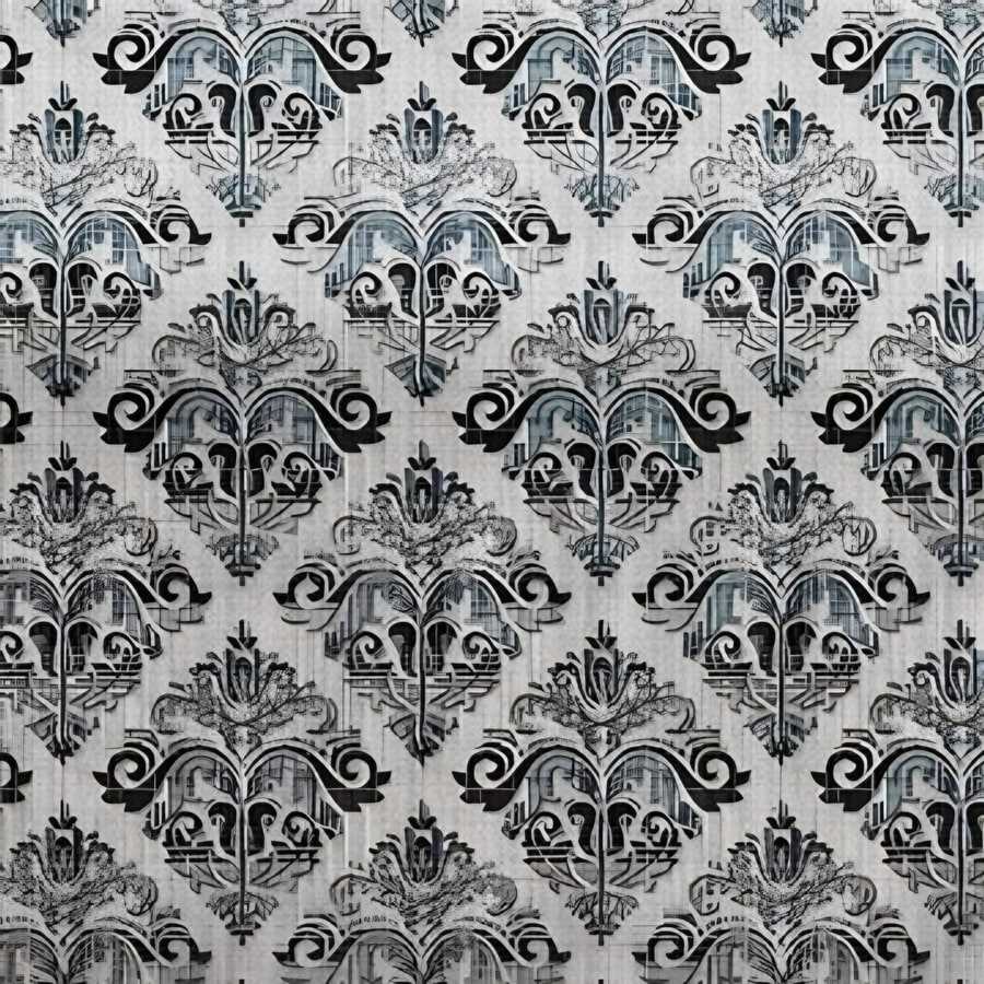Close-up of the royal lattice print in Grey (VC-14)