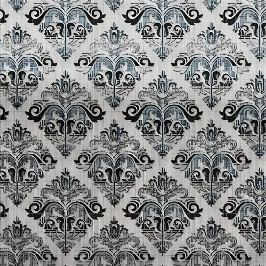 Close-up of the royal lattice print in Grey (VC-14)