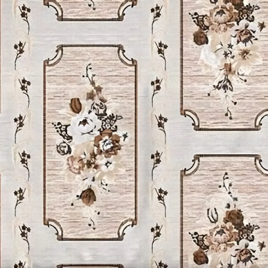Close-up of the bouquet panel print in Cream (VC-16)