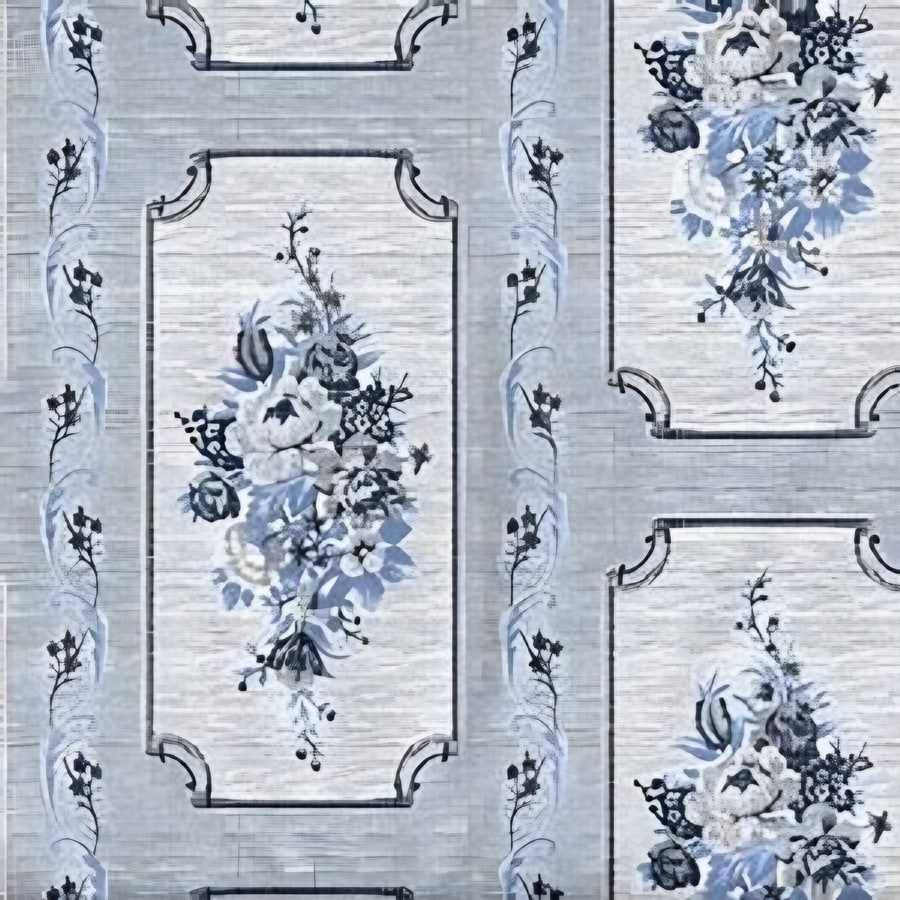 Close-up of the bouquet panel print in Blue (VC-17)