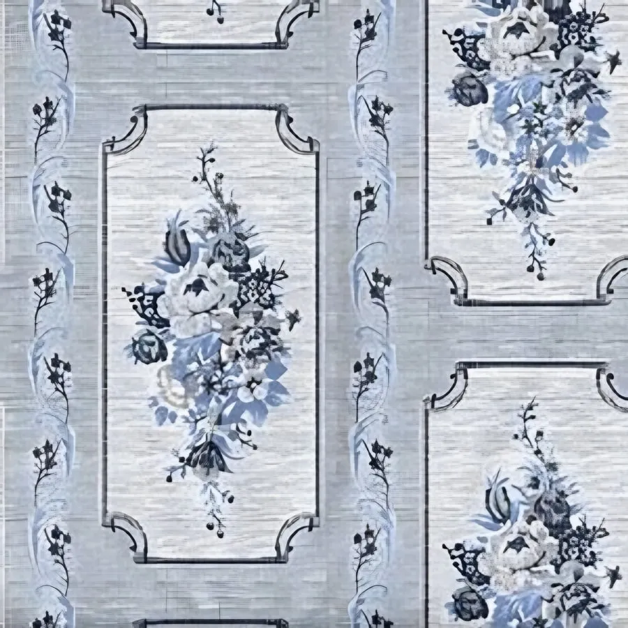 Close-up of the bouquet panel print in Blue (VC-17)